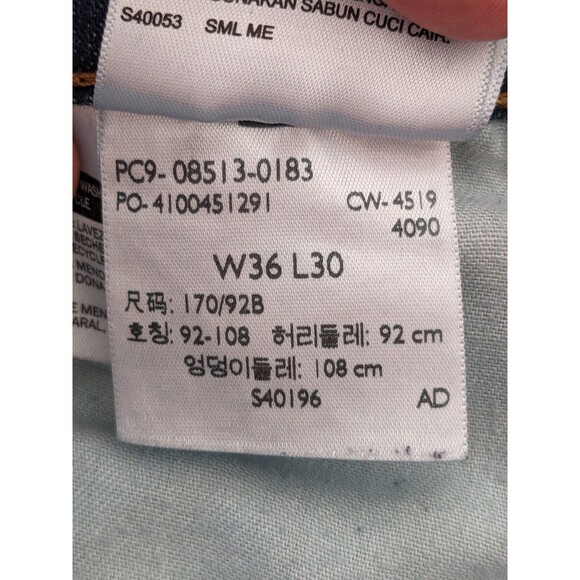 Levi’s 513 Jeans Slim Straight Men’s Size 36x30 Dark Blue Wash - Picture 7 of 8